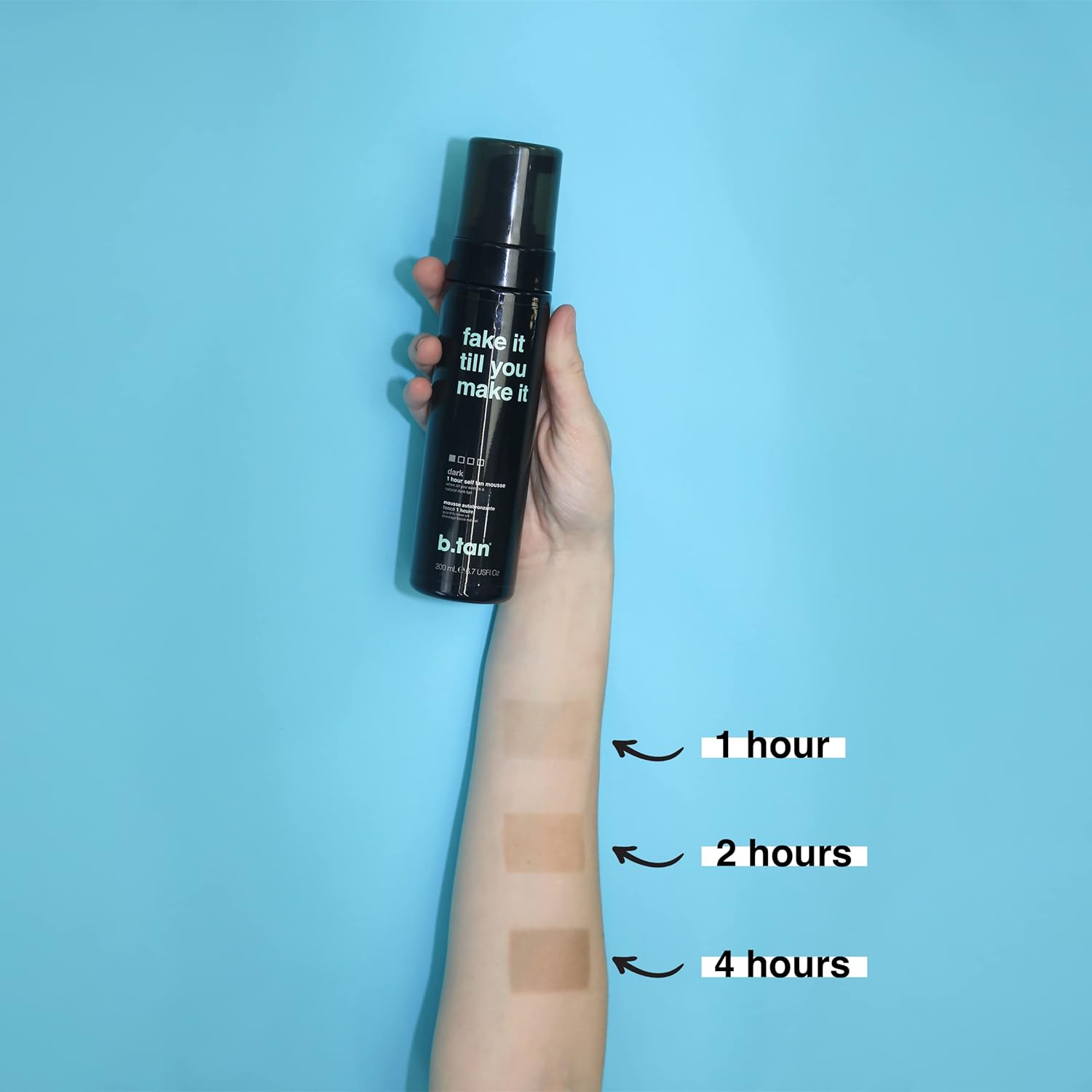 b.tan Dark Self Tanner | Fake It Till You Make It - Fast, 1 Hour Sunless Tanner Mousse, No Fake Tan Smell, No Added Nasties, Vegan, Cruelty Free, 6.7 Fl Oz : Beauty & Personal Care