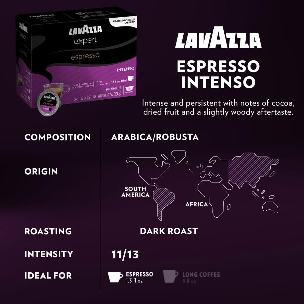 Lavazza Expert Variety Pack, Blended And Roasted In Italy, Light Through Dark Roast, Full -Bodied, Sweet, Aromatic, Intense, Peristent Blends, (36 Count) - Value Pack