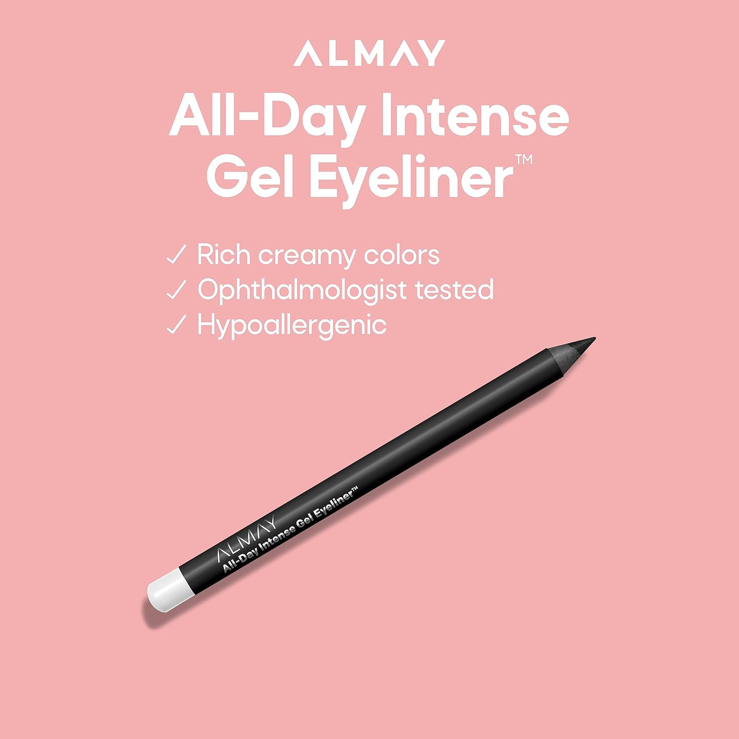 Almay Gel Eyeliner, Waterproof, Fade-Proof Eye Makeup, Easy-to-Sharpen Liner Pencil, 110 Rich Black, 0.045 Oz : Beauty & Personal Care