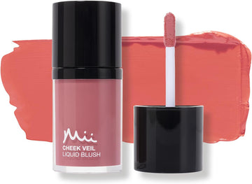 Mii Cosmetics Cheek Veil Liquid Blush | Weightless Liquid Blusher For Cheeks | Brightens With A Natural, Healthy Glow | Buildable & Blendable Makeup Blush | Muted Beige Peach | Aura | 7Ml