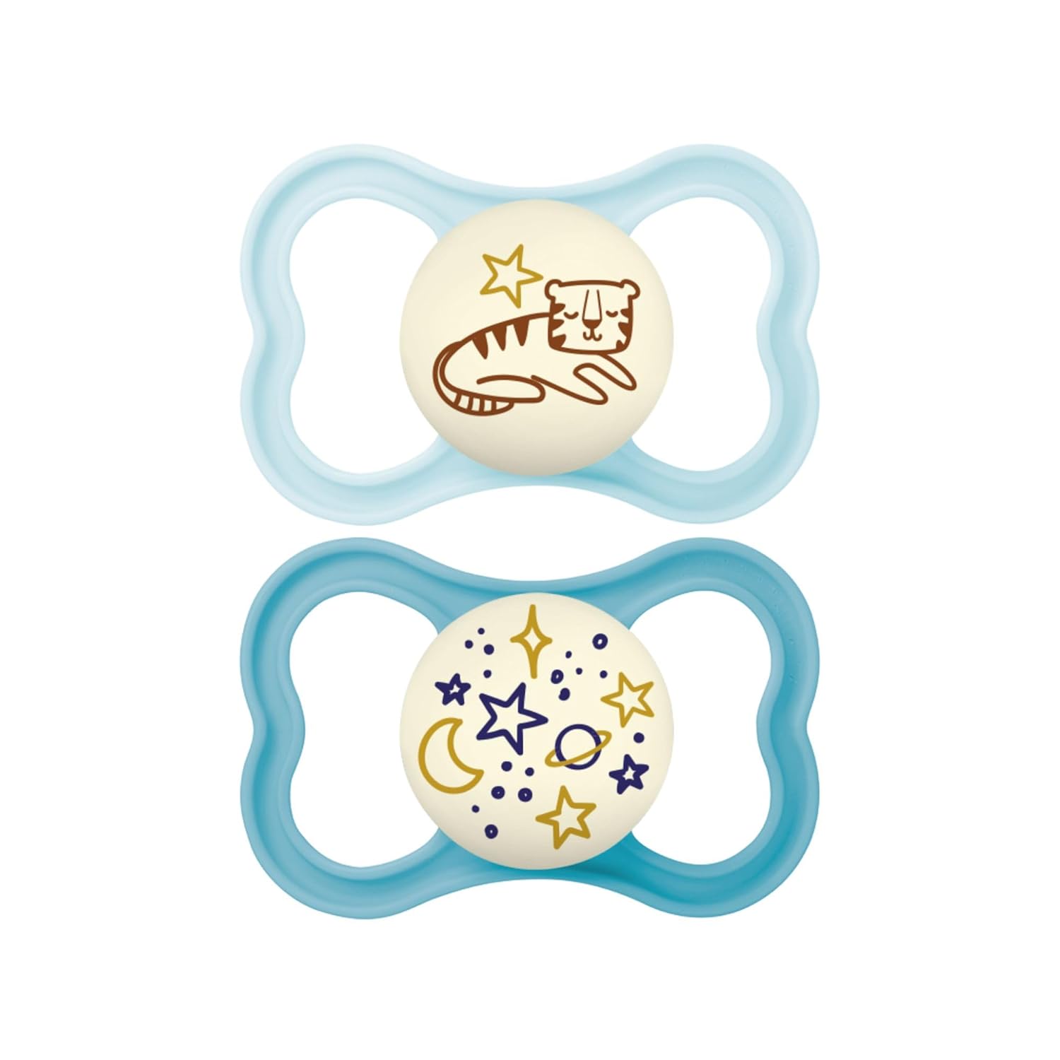 Mam Air Night & Day Baby Pacifier, For Sensitive Skin, Glows In The Dark, 2 Pack, 6-16 Months, Unisex