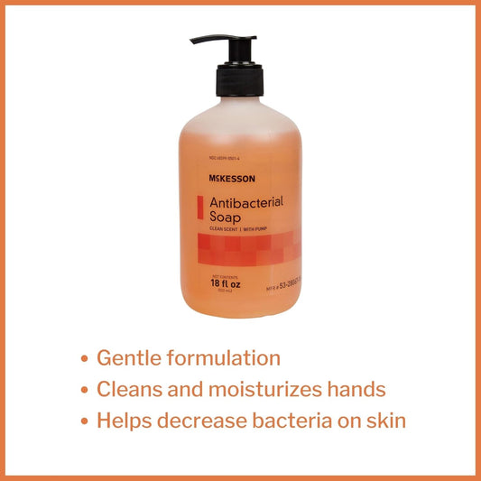 Mckesson Hand Soap With Pump Bottle, Clean Scent, 18 Oz, 12 Count