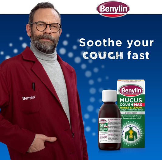 Benylin Mucus Cough Max Honey & Lemon Flavour Syrup 150Ml