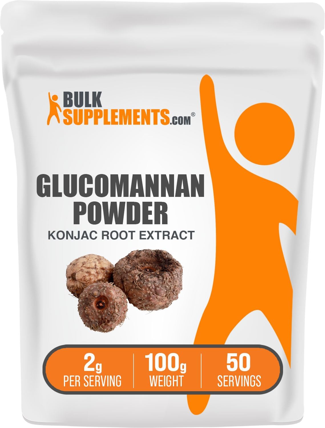 BULKSUPPLEMENTS.COM Glucomannan Powder - Konjac Root Extract Powder, Fiber Supplement Powder, Konjac Powder - Soluble Fiber Supplements, Gluten Free, 2g per Serving, 100g (3.5 oz)