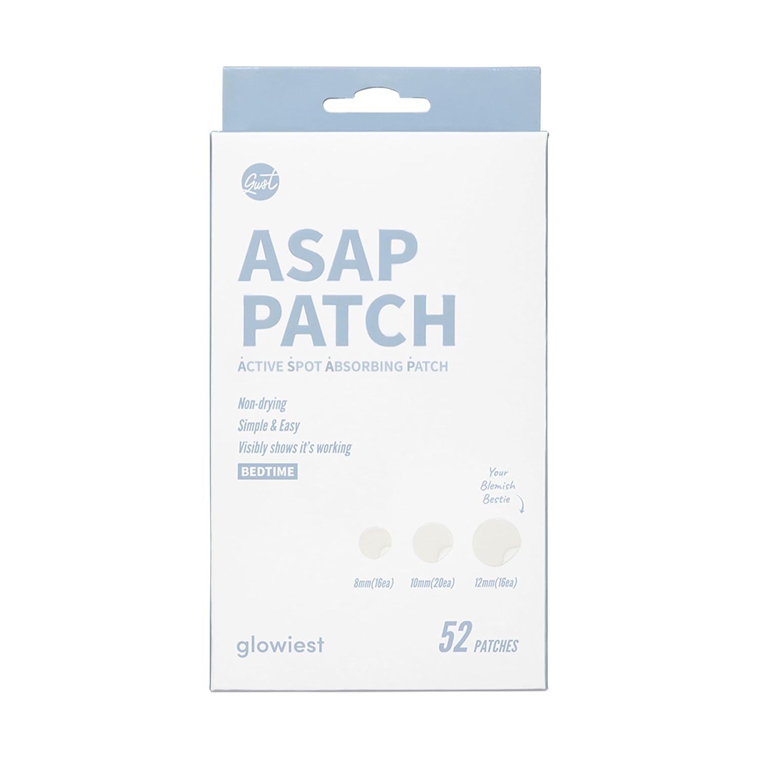Asap Active Spot Alleviating Patch [Bedtime] 52 Patches 8Mm (16Ea), 10Mm (20Ea) & 12Mm (16Ea) | Premium Hydrocolloid Dressing | Simple & Easy Active Treatment