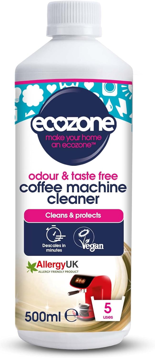 Ecozone Coffee Machine Cleaner And Descaler 500 Ml - 5 Applications Per Bottle (Pack Of 2)