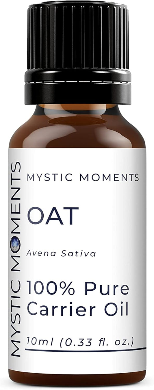 Mystic Moments | Oat Carrier Oil 10ml - Pure & Natural Oil Perfect for Hair, Face, Nails, Aromatherapy, Massage and Oil Dilution Vegan GMO Free