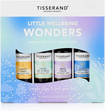 Tisserand Aromatherapy - Wellbeing Roller Ball Collection - Pulse Point Roller Ball - Happy Vibes, Total De-Stress, Sleep Better And Real Calm - 100% Natural Pure Essential Oils - 4X10Ml