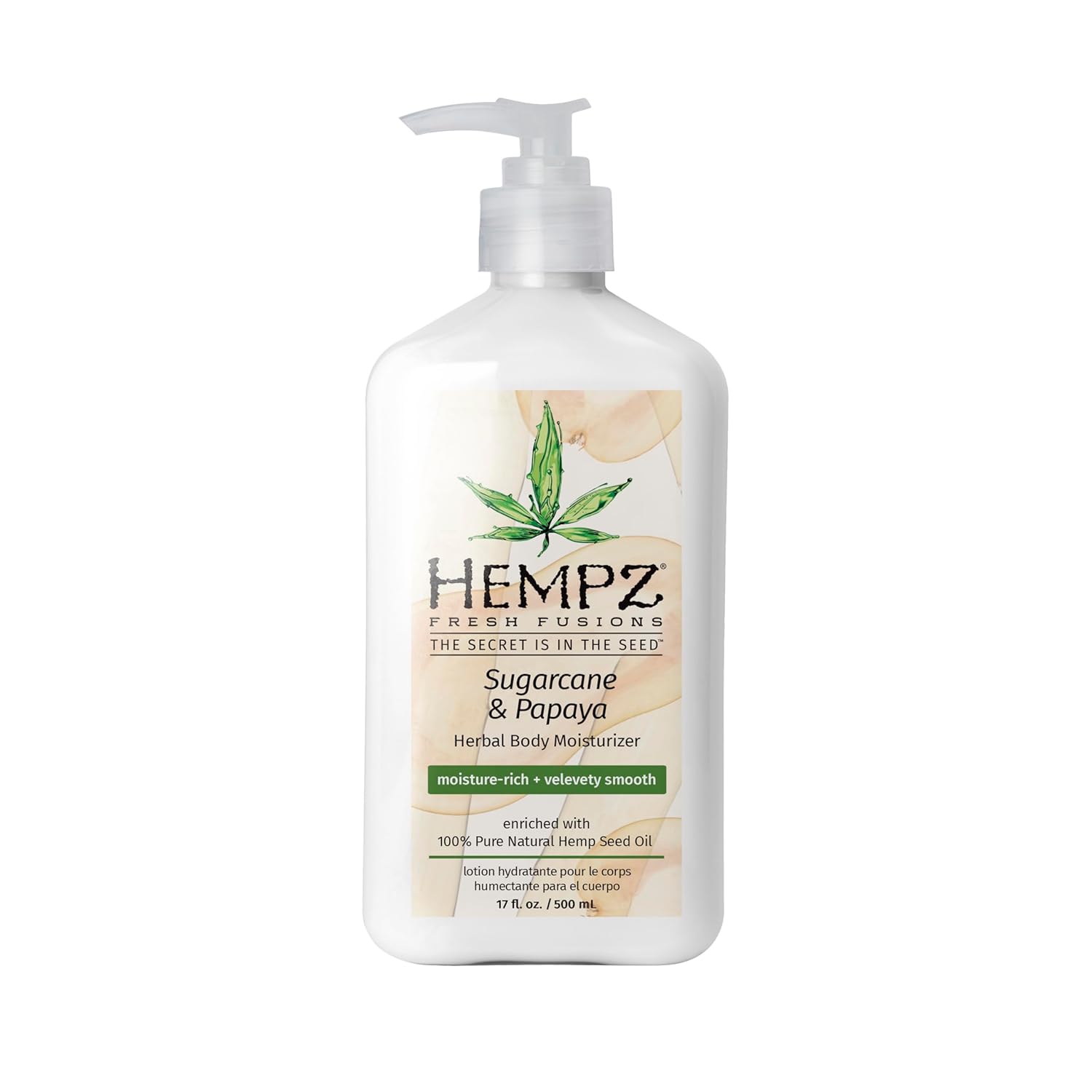 Hempz Herbal Body Moisturizer, Sugarcane & Papaya, 17 Ounce