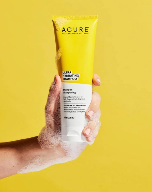 Acure Shampoo 100% Vegan, Ultra Hydrating Moisture & Omega Fatty Acids, Yellow Argan Oil & Pumpkin, 8 Fl Oz