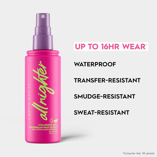 Urban Decay All Nighter Hyaluronic Setting Spray, Up to 8-Hour Hydration, Waterproof, Sweat-Resistant, Vegan Formula with Watermelon Extract, 118ml : Amazon.co.uk: Beauty