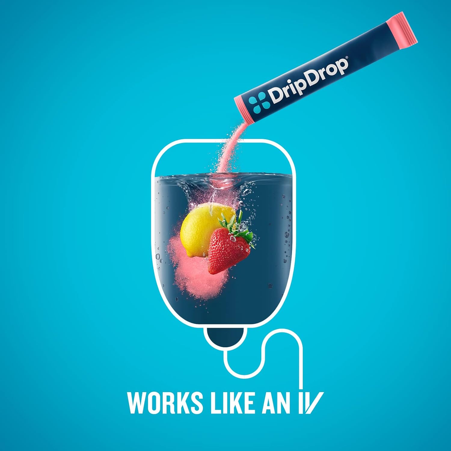 DripDrop Hydration - Electrolyte Powder Packets - Watermelon, Berry, L