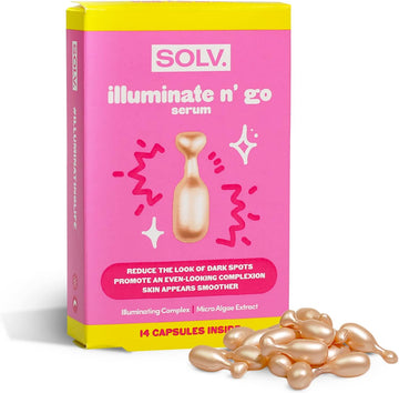 Solv. Illuminate N' Go Serum - 14 Capsules. Reduce The Look Of Dark Spots, Promote An Even-Looking Complexion, Skin Appears Smoother