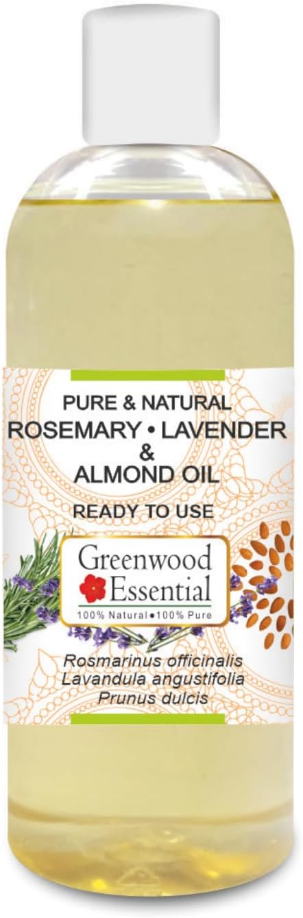 Greenwood Essential Rosemary Lavender And Almond Oil For Healthy Hair And Scalp Massage- Pure And Natural 50Ml (1.69Oz)