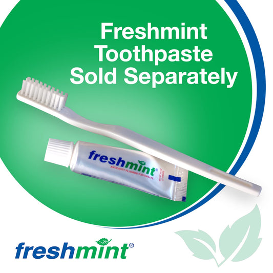 FRESHMINT (144 Pack) Individually Wrapped 30 Tuft Soft Nylon Bristle Adult Toothbrush