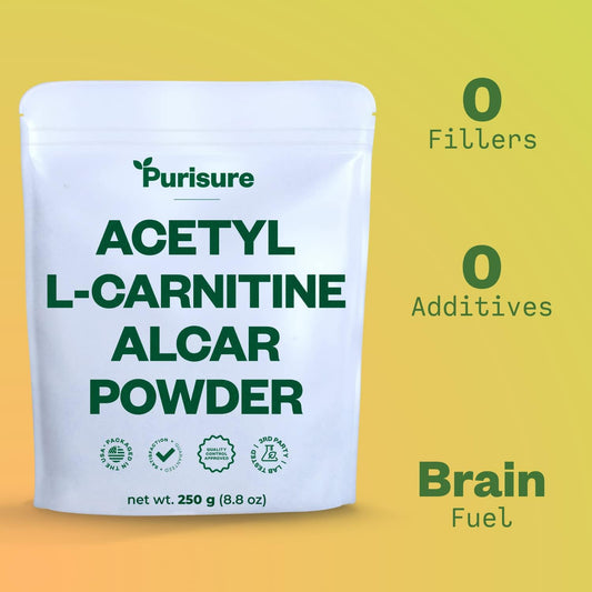 Acetyl L-Carnitine Powder, 250G, Alcar Powder, Amino Acid Supplement, Acetyl L-Carnitine Supplement For Better Cognitive Performance And Muscular Endurance, Gluten Free, Non-Gmo, 500 Servings