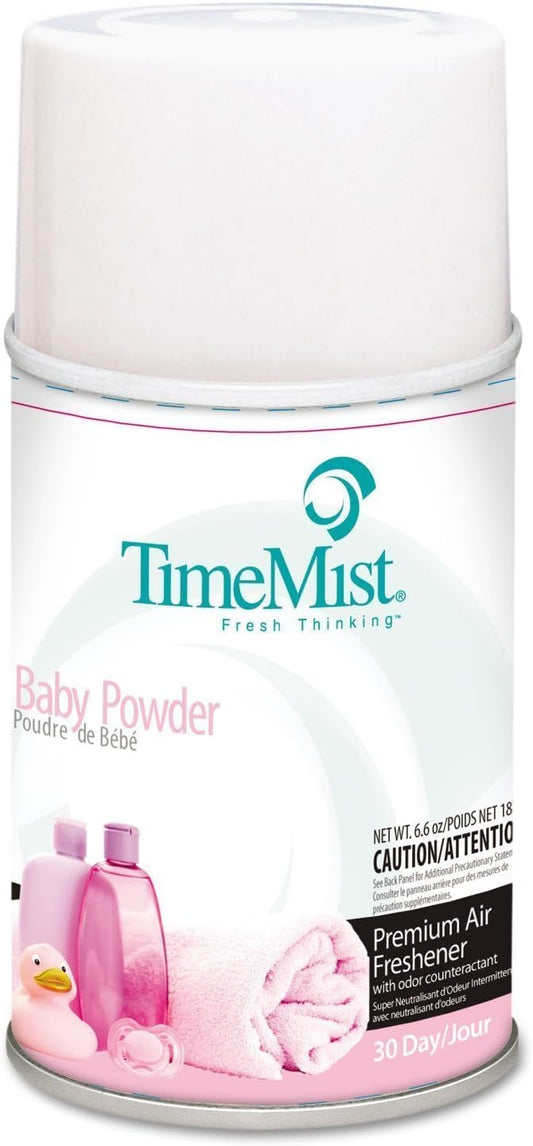 TimeMist Metered Air Freshener Refills, Baby Powder, 6.6 oz - twelve 6.6 oz aerosol cans per case. : Health & Household