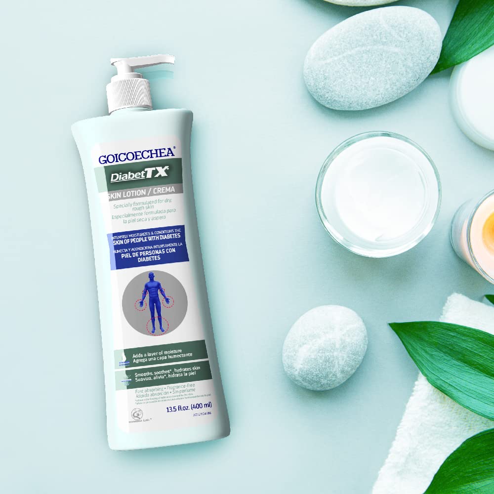 Goicoechea Diabet Tx Body Lotion For Diabetic Dry Skin, Hydrating Diabetic Skin Cream For Women And Men, Diabetic Moisturizer For Hands, Legs, And Body, Extra Dry Skin Relief, 13.5 Oz : Beauty & Personal Care