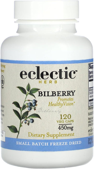 Eclectic Institute Raw Fresh Freeze-Dried Non-Gmo Bilberry | 120 Ct (400 Mg)