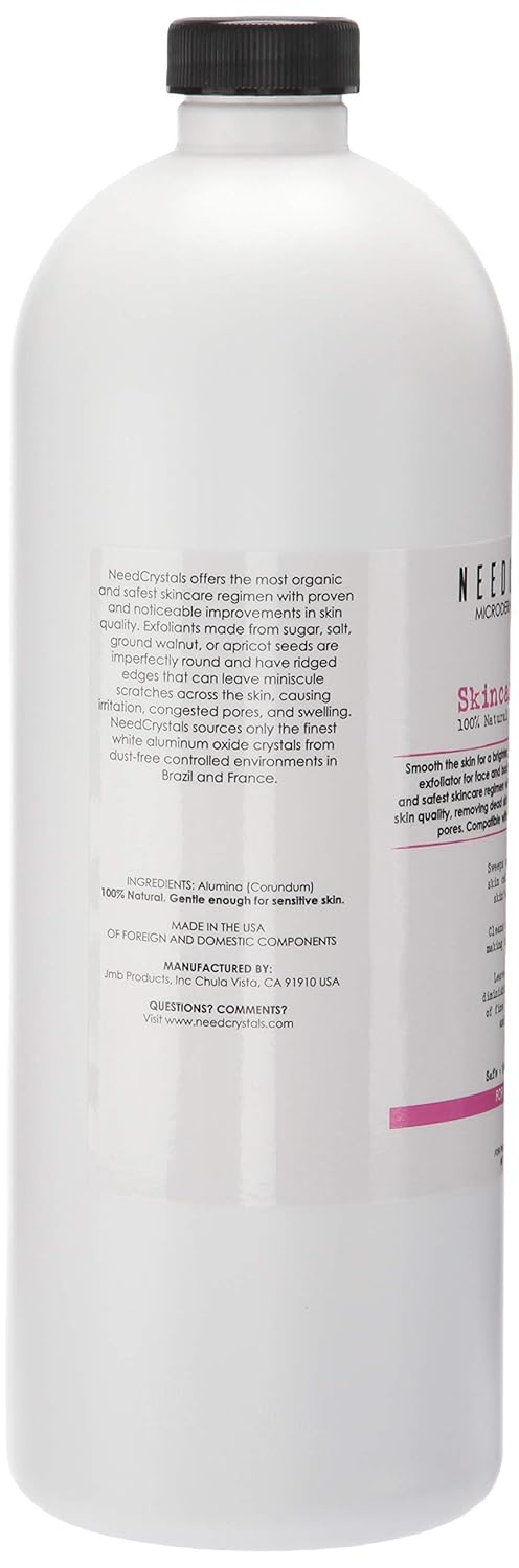 Needcrystals Microdermabrasion Crystals For Machines, All-Natural Facial Exfoliating Treatment For Dull Or Dry Skin, Wrinkles, Blemishes, Scars & More (4 Lb, 100 Grit)
