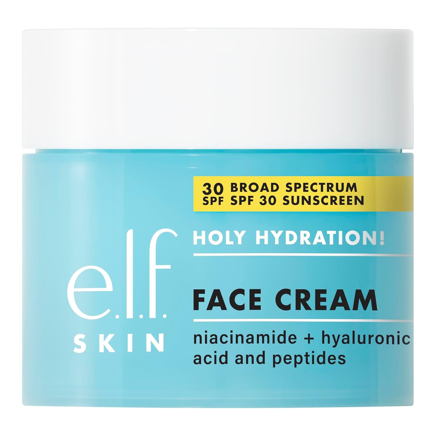 E.L.F. Holy Hydration! Face Cream, Broad Spectrum Spf 30 Sunscreen, Moisturizes & Softens Skin, Quick-Absorbing & Ultra-Hydrating, 1.8 Oz