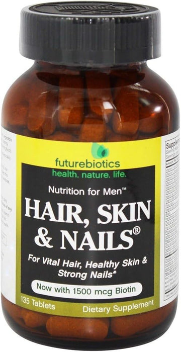 Futurebiotics Hair, Skin, & Nails Nutrition For Men Usda Certified Organic, 135 Vegetarian Tablets