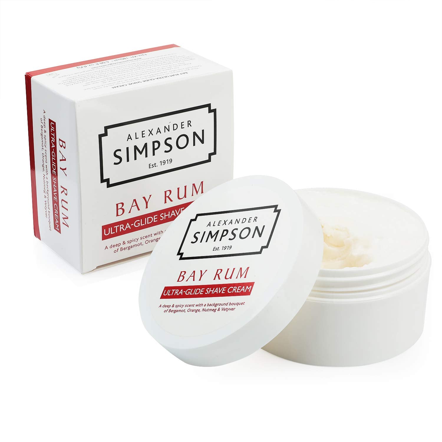 Alexander Simpson Est. 1919 Ultra-Glide Shave Cream 180Ml (Bay Rum) Simpsons Shaving Cream