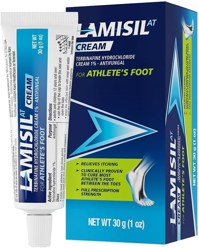 Lamisil 1 Week Athlete’S Foot Treatment, Antifungal Cream With Terbinafine Hydrochloride 1%, Fast Symptom Relief & Prevents Recurrence, 1 Oz (30 G)