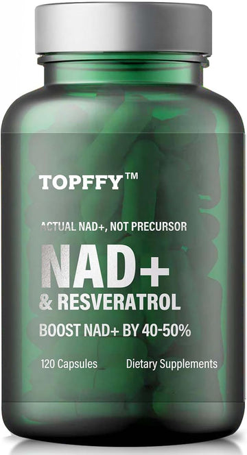 Nad+ & Resveratrol Supplement, 120 Capsules Nad+ Boosting Supplement For Max Absorption For Support Cellular Energy Aging Defense