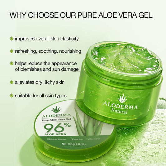 All Purpose Aloe Vera Gels Set - 2 Pieces - Hydrating 200g Aloe Vera Gel and 114g Aloe Vera Gel