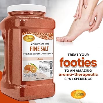 Spa Redi - Detox Foot Soak Pedicure And Bath Fine Salt, Lemon And Lime,128 Oz - Made With Dead Sea Salts, Argan Oil, Coconut Oil, And Essential Oil - Hydrates, Softens And Moisturizes : Health & Household