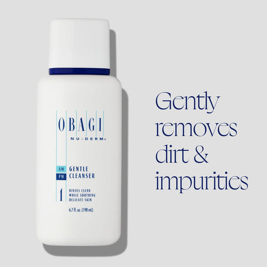 Obagi Nu-Derm Gentle Face Cleanser for Normal to Dry Skin, Daily Facial Cleanser Gently Removes Dirt, Oil, Makeup, and impurities, 6.7 Fl Oz