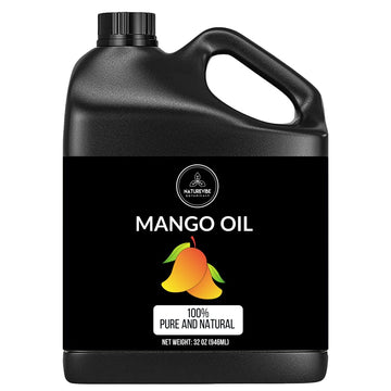 Naturevibe Botanicals Mango Oil 32 Ounces Cold Pressed 100% Pure & Natural Oil | Hydrating Oil for Hair, Nail & Skin | Non-Greasy Face Moisturiser (946 ml)