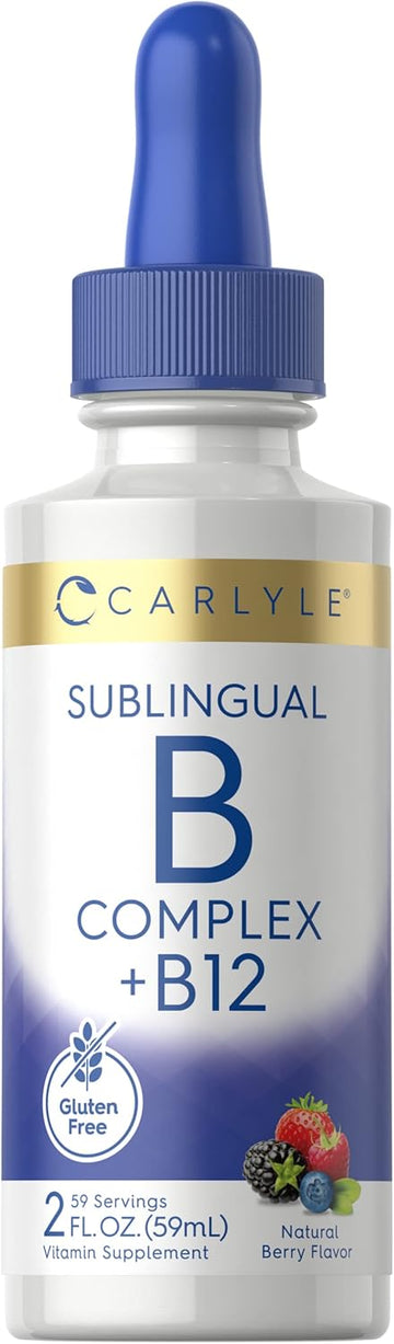 Carlyle Sublingual Vitamin B Complex | With B12 | 2 Fluid Ounces | Berry Flavor | Vegetarian, Non-Gmo, And Gluten Free Supplement