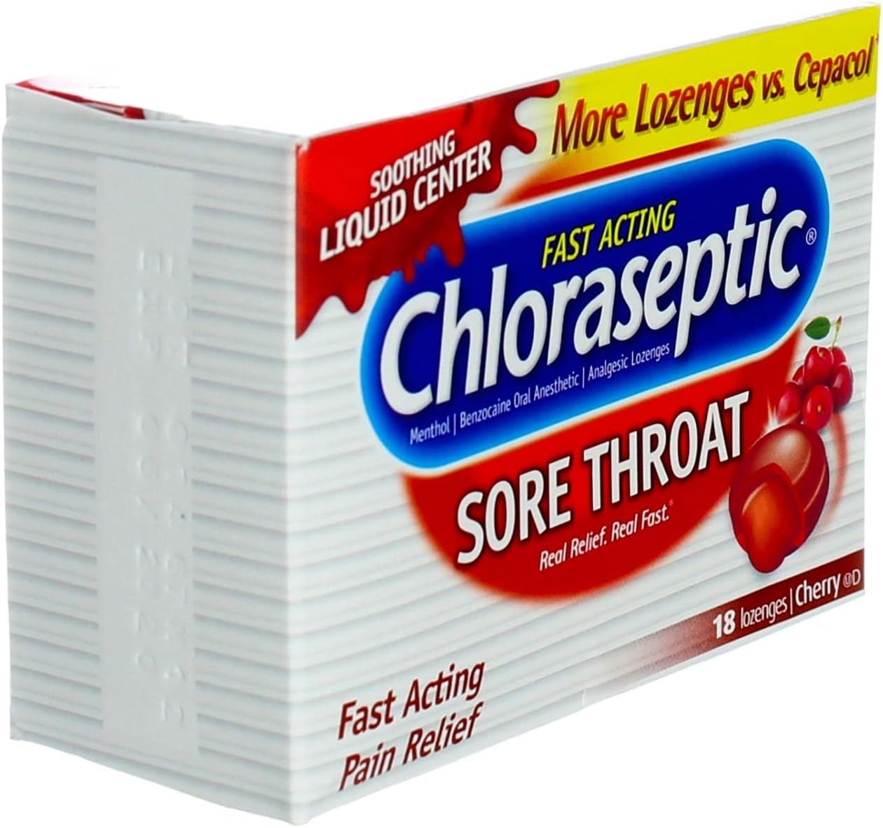 Chloraseptic Sore Throat Lozenges, Cherry 18 Count : Health & Household