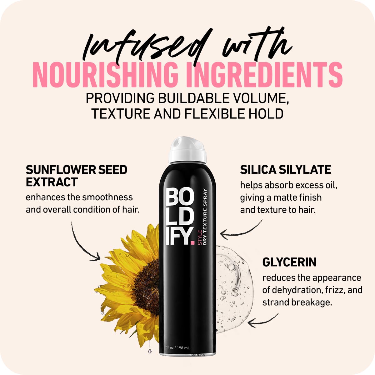 Boldify Dry Texture Spray - Hair Volumizer and Texturizing Spray for Fine Hair - Stylist Recommended Volume Products for Women & Men : Beauty & Personal Care
