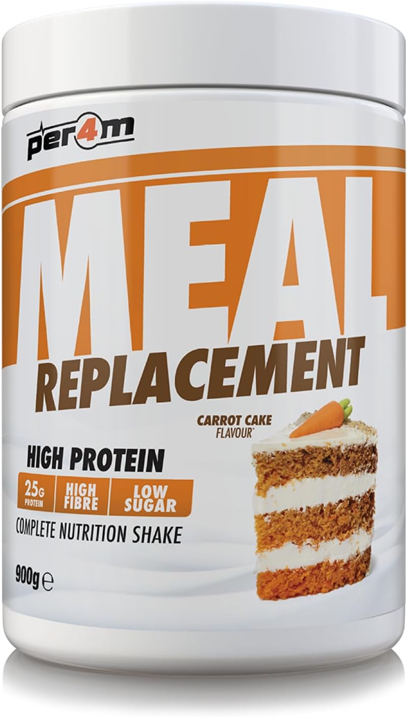 Per4M Mrp Diet Meal Replacement 25G Protein Powder | Complete Nutrition Shake + 27 Vitamins | Metabolism Support, Immunity Boost & Muscle Growth (900G, Carrot Cake)