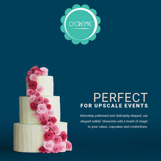 O'Creme Pansy Royal Icing Sugar Flower 1-1/4 Inch - For Cake Decorating - Decorations For Cakes, Cupcake Toppers - Birthday, Wedding, Valentines, Baby Shower - Set Of 16 White