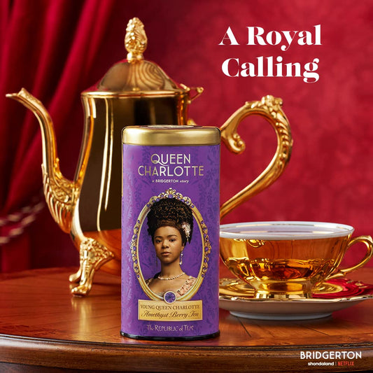 The Republic Of Tea - Young Queen Charlotte Amethyst Berry Herbal Tea, 36 Tea Bags, Caffeine-Free Herbal Tea Inspired By Queen Charlotte: A Bridgerton Story