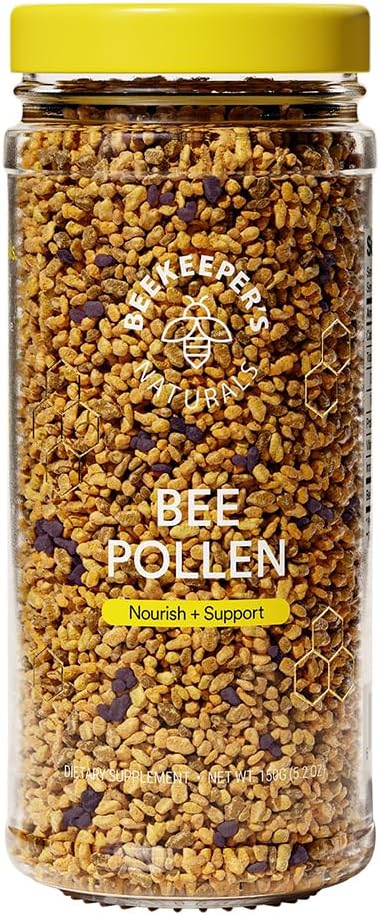 Beekeeper's Naturals - 100% Raw Bee Pollen Granules, Natural Preserved Enzymes, Source of Vitamin B, Minerals, Amino Acids & Protein - Paleo & Keto Friendly, Gluten Free (5.2 oz)