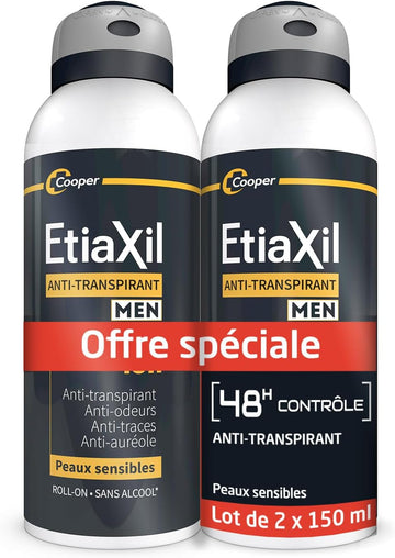 Etiaxil Deodorant Men Anti-Perspirant 48H Control Aerosol 2 X 150Ml