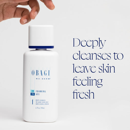 Obagi Nu-Derm Foaming Gel for Face – Hydrating Cleanser With Aloe Vera – Foaming Facial Cleanser – Lightweight Face Cleanser – Skincare Product for Smooth Skin - Deep-Cleansing Formula - 6.7fl oz