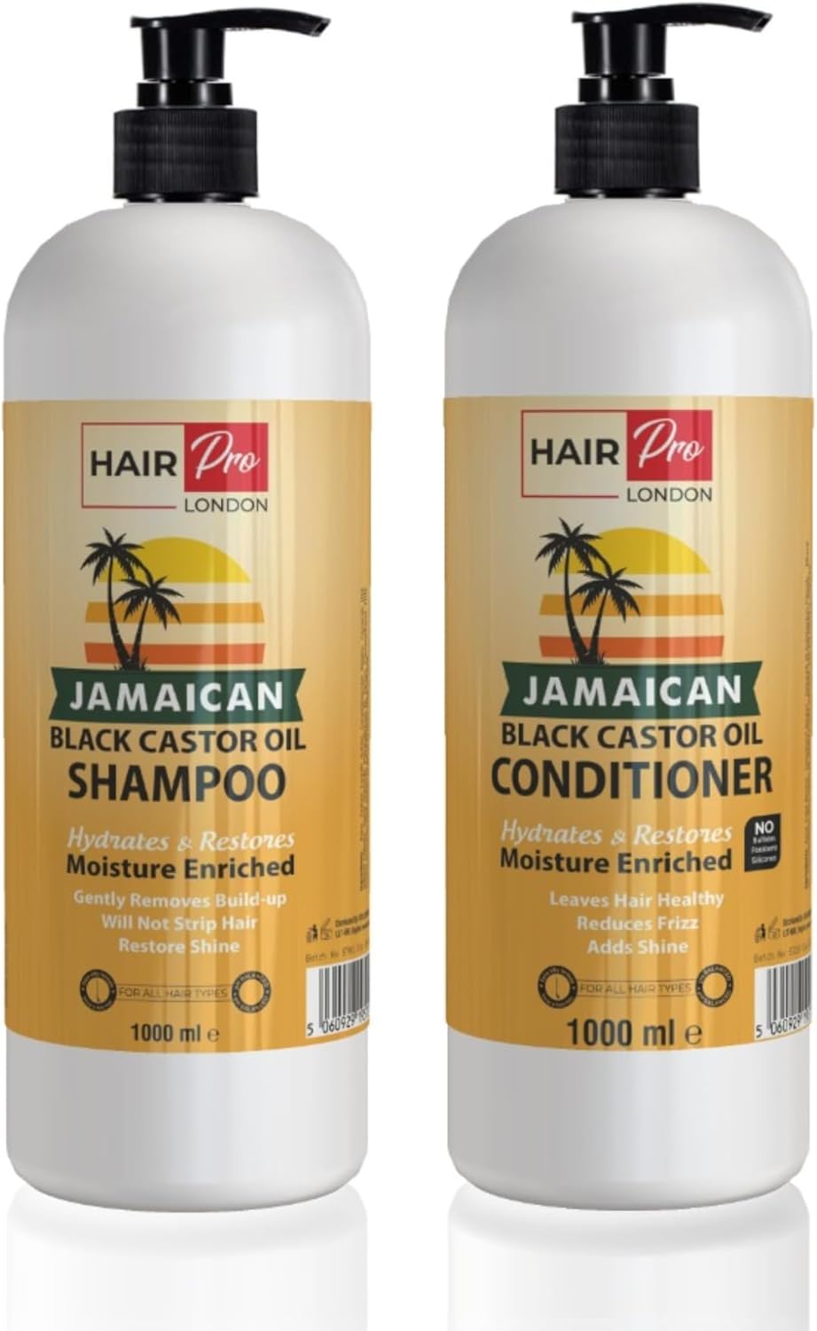 Hairpro London Jamaican Black Castor Oil Shampoo 1000Ml & Conditioner 1000Ml Combo Pack