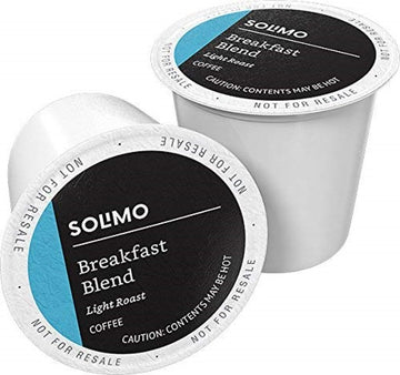 Amazon Brand - Solimo Light Roast Coffee Pods, Breakfast Blend, Compatible With Keurig 2.0 K-Cup Brewers, 100 Count