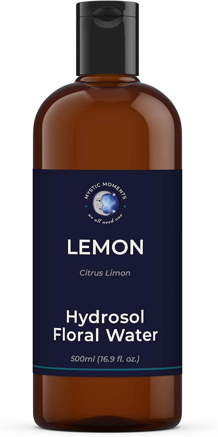 Mystic Moments | Lemon Natural Hydrosol Floral Water 1 Litre | Perfect For Skin, Face, Body & Homemade Beauty Products Vegan Gmo Free