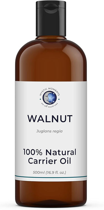 Mystic Moments | Walnut Carrier Oil 500ml - Pure & Natural Oil Perfect for Hair, Face, Nails, Aromatherapy, Massage and Oil Dilution Vegan GMO Free