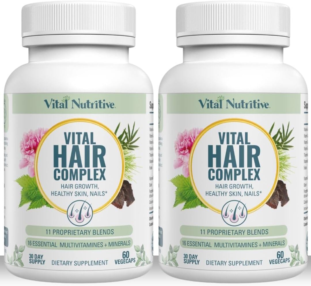 Vital Hair Complex – Biotin & Vitamin B Hair Vitamins For Women & Men – Supports Healthy Hair, Skin & Nails – Hormone-Free, Gluten-Free – Hair Supplement For Women & Men