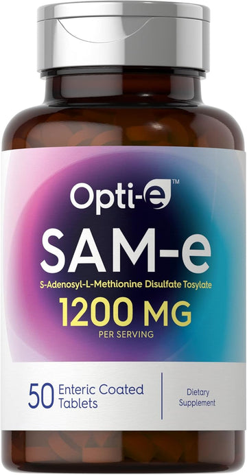 Carlyle Sam-E Supplement | 1200Mg | 50 Enteric Coated Tablets | Vegetarian, Non-Gmo, Gluten Free | By Opti-E