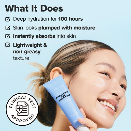I Dew Care Skin Care - Hydra Vibes 8-Hyaluronic Acid Moisturizer | Hyaluronic, Face Moisturizer, Hypoallergenic Formula, Glass Skin, Vegan, Cruelty-Free, Illuminating, 1.69 Fl Oz