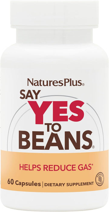 Naturesplus Say Yes To Beans Enzyme Complex 2 Pack - 60 Vegetarian Capsules - Natural Food Enzyme Supplement For Gas Relief, Digestive Aid - Gluten-Free - 180 Total Servings